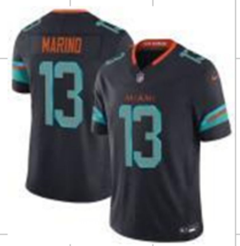 Men Miami Dolphins 13 Marino black Nike 2025 Limited Nike NFL Jersey 05
